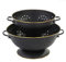 beifeier Lot de 2 Passoire Cuisine (23cm et 28cm), Or Rose Poignées Ergonomiques, Base Design Anti-bascule, Passoires Métal pour Pâtes, Légumes et Fruits​ (Matte Black)