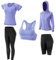 JULY'S SONG Tuta da yoga da donna 5 pezzi Tuta da allenamento da donna Tute sportive da corsa Jogging Palestra Tuta da donna Set Sport Yoga Fitness Abbigliamento, Aggiornamento viola, XL
