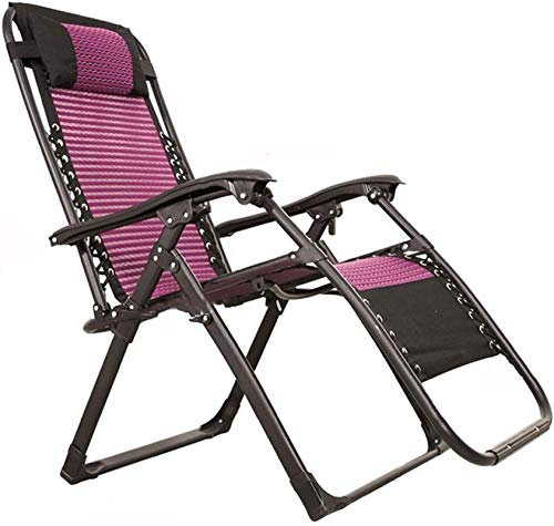 BROGEH Klappbarer Liegestuhl, Lounge-Stühle, Klappbett, Verstellbarer Garten-Terrassen-Liegestuhl für den Außenbereich, tragbarer Relaxsessel aus Metall, rostfreier Stahlrahmen, Unterstützung 200 kg,