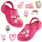CityComfort Clogs con Rimovibile Charms Bambina, Spiaggia e Ciabatte Piscina (Rosa Brillante, 31-32 EU)