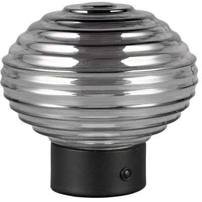 Reality Leuchten R57771154 Earl R57771154 Lampe de table à 4 LED avec batterie en métal noir mat et verre fumé 1,5 W