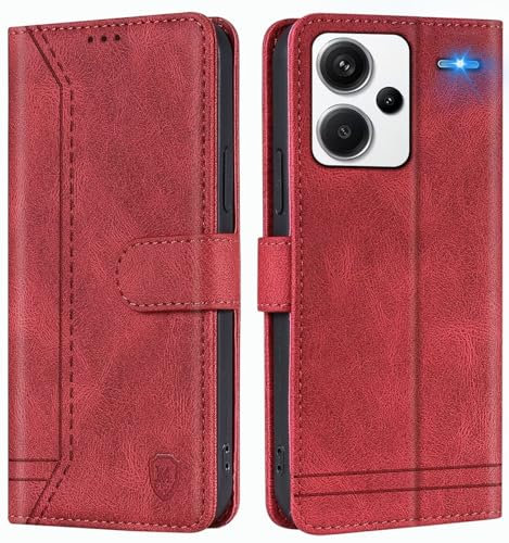 GoodcAcy Coque pour Xiaomi Redmi Note 13 Pro Plus 5G Coque, Etui Protection Housse Premium en Cuir PU,Pochette Fermeture Magnétique,Flip Case Compatible avec Xiaomi Redmi Note 13 Pro Plus 5G (Rouge)