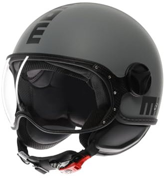 MOMODESIGN - FGTR CLASSIC E2206, Jet-Helm, offener Helm für Motorräder und Motorroller, für Männer und Frauen, Matt Grey/Black, XS