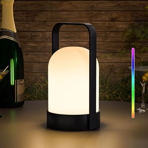 GGNOO Akku Outdoor Lampe Tragbare kabelloses LED Akku Tischleuchte Wasserdichtes LED Tischlampe mit 8 Farben für Tisch Bar Terrasse ostern dekoration