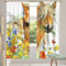 KOBLEN Transparente Vorhänge mit Pferdemotiven, 2 Paneele, für Wohnzimmer, Schlafzimmer, 140 x 198 cm