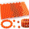 Kovict 160Pcs Silicone Beads 12mm Mix Color, Bulk Silicone Beads for Keychain Making, 12mm Silicone Beads for Pens and Bracelet Making(Orange)