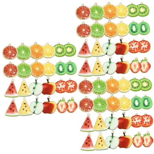 SHINEOFI 135pcs Fruit Charm Pendants Diy Jewelry Charms Fruit Necklace Bracelet for Jewelry Making