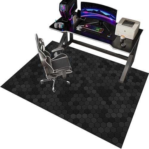 EYKWKB 140 x 160 cm Tappeto per Sedia Ufficio Tappeto Gaming Pavimento,Tappeto Salvapavimento Antiscivolo Gaming Tappeto Sedia Ufficio Protettore del Pavimento Tappeto sotto Scrivania