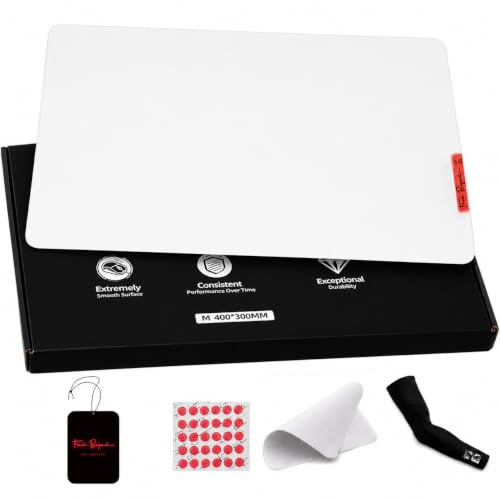 Flash Beyond Gaming-Mauspad aus Glas – Premium-Glas-Pad mit Rutschfester Gummiunterseite – glattes, präzises Tracking, Oberfläche für High-Speed-Gaming, ideal für FPS-Spieler, mittelgroß: 40 x 30 cm