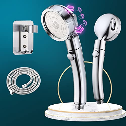 Hochdruck Handbrause Set mit Schlauch und Halterung, 3 verstellbare Duschköpfe für Home Spa Erlebnis, Ein-Knopf-Wasserstop und universelle Anpassung