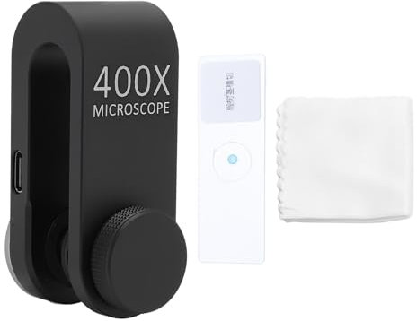 Phone Microscope Lens with Clamp LED Light Universal High Definition 400X Phone Camera Microscope Lens Phone Micro Lens for Biology Electronics Jewelry Making