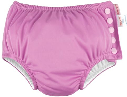 HECCEI Schwimmwindel für Babys Wiederverwendbare, Hautfreundlich Baby Schwimmhose Verstellbarem Bund Schwimmwindel (Rosa, 18-24 Monate)