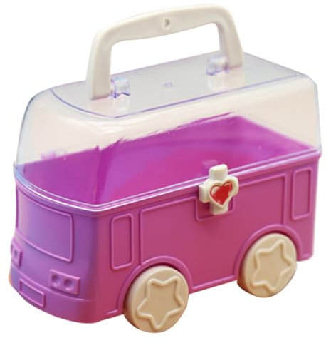 Alipis Cute Car Shaped Storage Box Multi Functional Organizer for Building Blocks and Portable Design with Handle Household Storage for Playroom