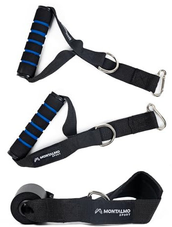 MONTALMO Poignées rembourrées antidérapantes pour bandes d'exercice avec ancrage de porte, kit d'accessoires pour bandes de résistance