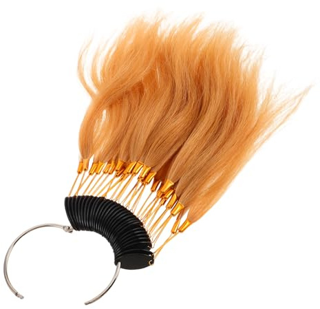 FRCOLOR Echthaar Haarfarbentest Satz mit Realistischen Farben und Praktischen Testringen aus Menschlichem Haar für Hairstyling Design und Kreative Farbproben im Salon