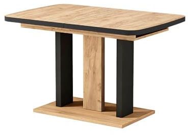 Vicco Esstisch Fenaro, Schwarz/Eiche, 120-160 x 80 cm
