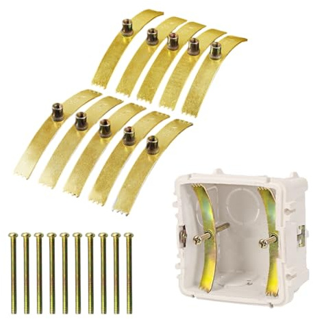ChainYao 10-Pack 86-Type Back Box Saver Repair Clips, Universal Wall Switch Socket Repair Kit for Loose Electrical Outlets, Screws Included, DIY Cassette Repair Tool