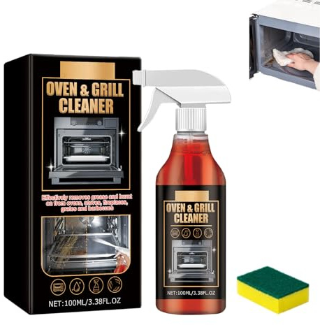 Oven and Grill Cleaner Spray, Oven Cleaner Heavy Duty Spray, Kitchen All Purpose Cleaners Sprays, Multi-purpose Cleaners for Microwave, Ovens, Grills, BBQ (1pcs)
