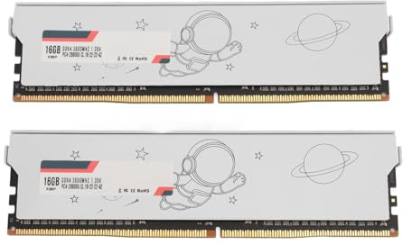 Risegun DDR4 RAM XMP CL18 22 22 42 28800 25600 Modulo di memoria per PC gioco desktop ad alta densità in metallo PCB con larghezza di banda per computer (DDR4 3600 MHz 32 GB (2x16 GB))