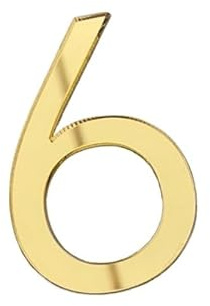 Door Numbers, Acrylic 3D Self Adhesive Door Number Plate White And Gold Multiple Sizes(Gold 6,10x6.6cm)
