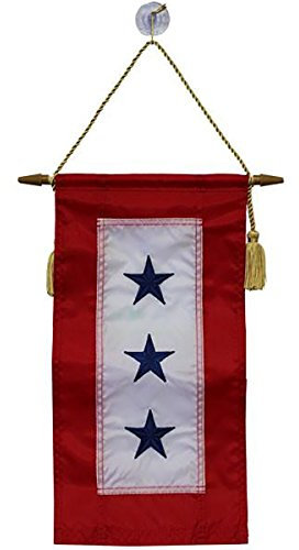 Family Member Military Service Banner – Drei blau Sterne Service Banner Flagge – 20,3 cm von 38,1 cm