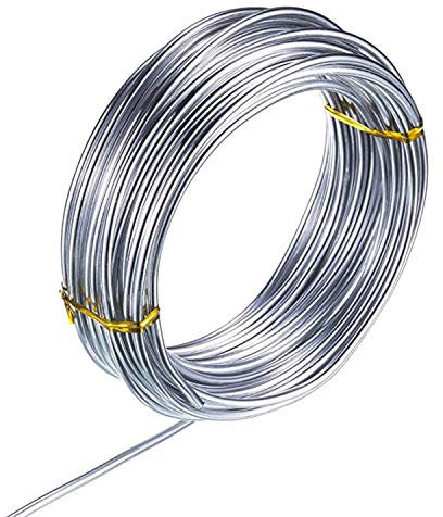 NEPAK 10m 3mm Filo di Alluminio Anodizzato Che Fa Bordare Fili di Alluminio per Mestiere Design Gioiello(Argento)