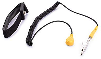 ESD Armband Verstellbar mit Kabel Einadrig, 10mm Druckknopf, 1MΩ, 1.5m