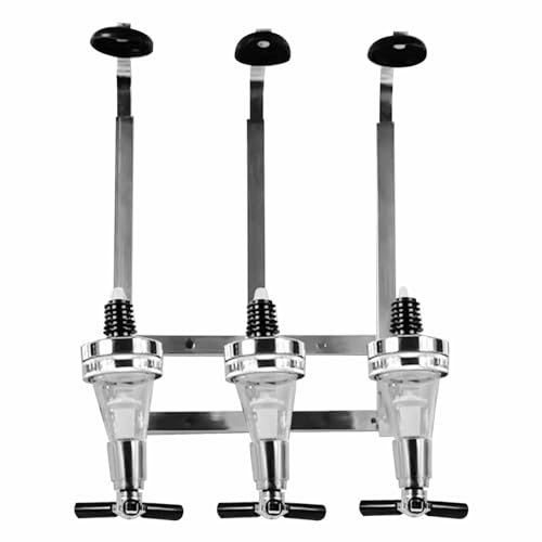 Fundament Wall Mounted Bottle Stand Optic Dispenser Drinks Wine Spirits Steel Bar Butler Stand Drinks Wine Dispenser Home Bar (3 Bottles)