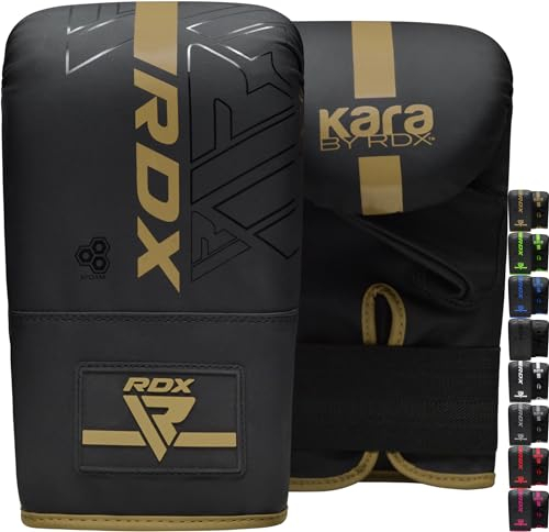 RDX Boxhandschuhe für Kickboxen und Muay Thai Training, Maya Hide Leder Kara Boxsack Handschuhe für Kampfsport, Sparring, Boxen, MMA, Punchinghandschuhe für Fitness Stanzen, Sandsack (MEHRWEG)