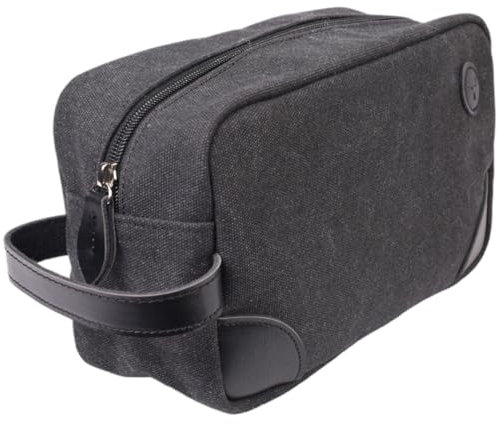 Yakfield Kulturbeutel Dias Canvas Kulturtasche Kosmetik Toiletten Wasch Tasche schwarz