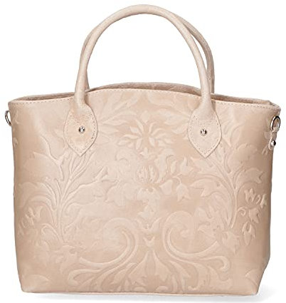 Chicca Borse Borsa tote donna borsa a mano in pelle camoscio stampato borsa media italiana - Rosa