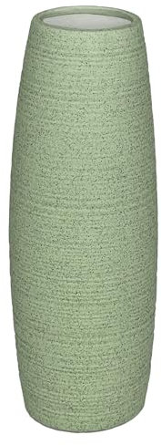Grün Keramikvase Mattierte Blumenvase 25 cm Decorative Keramik Vasen Tischvasen grün für Wohnzimmer Tisch Zuhause Büro Deko,Grün,L