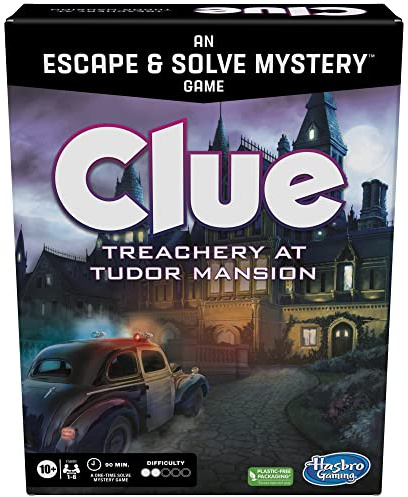 Treachery at Tudor Mansion, Clue Escape Room Game, Murder Mystery Games, Cooperative Family Board Game, Ages 10 and up, 1-6 Players