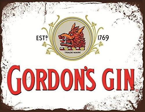 Tin Sign Vintage Retro Man Cave Bar Pub Shed Novelty Gift Aluminium Metal Tin Wall Décor Sign - Gordons Gin Tonic Spirit Alcohol inspired