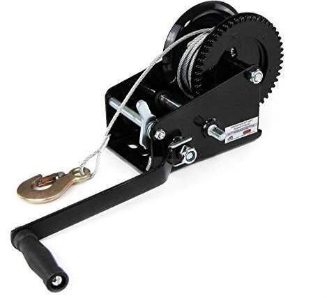 Treuil manuel avec câble métallique pour remorque de voiture, treuil professionnel avec câble métallique, treuil manuel avec frein, 1500 kg, 10 m, remorque pour tracteur, remorque, caravane
