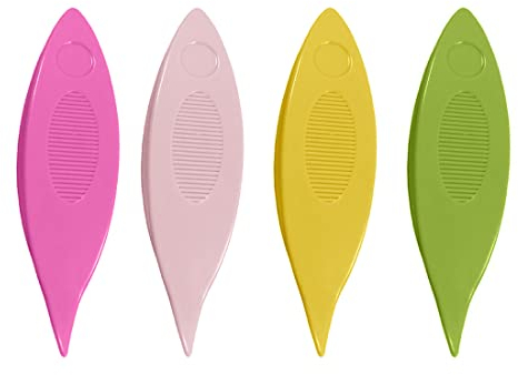 WEIESCIE 4 Stück Occhi Schiffchen Kunststoff Bunte Tatting Shuttle Stricknadeln Big Eye Nadeln Occhischiffchen für DIY Hand Spitze Herstellung Kunst Werkzeug