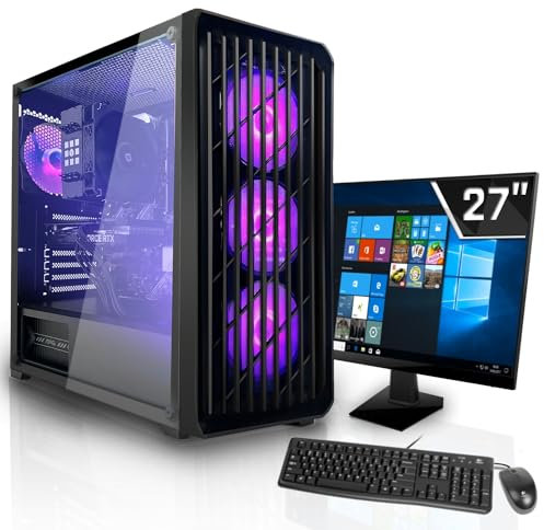 SYSTEMTREFF Office Komplett PC Set AMD Ryzen 5 7600X 6x5.3GHz | AMD Radeon Graphics 4K HDMI DX12 | 2TB M.2 NVMe | 32GB DDR5 RAM | Silent Desktop Paket Computer Rechner für Büro Business Multimedia