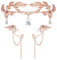 Kakonia Elfenohren Kostüm Zubehör für Frauen Strass Blatt Stirnband Krone für Halloween Cosplay Roségold