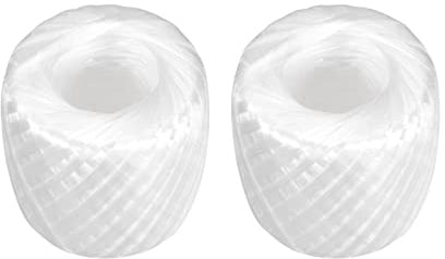 Rebower 2 Rotoli Corda In Poliestere Nylon 200m/656ft Plastica Bianco