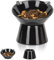 Gamelle pour Chat,Gamelle Chat Surélevée Inclinable à 15° avec Support,Bol Chat Bol Chien pour Nourriture & Eau,Bol de Nourriture pour Chat Anti-vomissement et Facile à Nettoyer,Noir