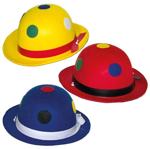 PARTY DISCOUNT NEU Mini-Hut Melone, gepunktet, 1 Stück, gelb oder blau oder rot