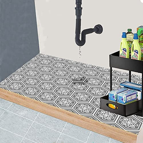 SFSGQZTZ Tapis sous l'évier, 61 x 91,4 cm, durable et imperméable, pour protéger les armoires de cuisine et de salle de bain, absorbant et facile à nettoyer, gris