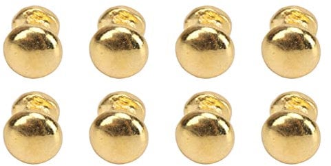 8Pcs 1:12 Scale Miniature Round Head Knobs, Metal Dollhouse Door Handle Knobs DIY Dollhouse Furniture Knobs Accessories (Gold)