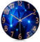 Lafocuse 30cm Horloge Murale Verre Ciel étoilé, Silencieuse Pendule Murale Bleu Moderne Design Créative, Originale sans Tic-tac Déco pour Salon Chambre Bureau Cuisine
