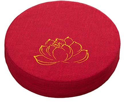 LOVIVER Yoga-Meditationskissen, bequemes Sitzkissen, japanische Tatami-Matte, Bodenkissen für Yoga, Schlafzimmer, Teezeremonie, Frauen, Geschenke, Rot 6cm