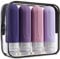 Mrsdry Travel Bottles for Toiletries, Tsa Approved 3oz Size Containers BPA Free Leak Proof Refillable Liquid Silicone Squeezable Accessories Shampoo Conditioner Lotion (4 Pack), Purple