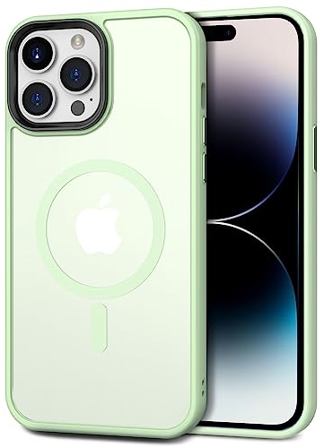 CACOE für iPhone 14 Pro Hülle mit Kameraschutz, Kompatibel mit MagSafe, Stoßfest Kratzfest Magnetisch Rückseite Handyhülle für iPhone 14 Pro Case Transluzente