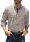 Elegancity Men’s Business Formal Dress Shirt Plaid Checked Cotton Long Sleeve Button Down Regular-Fit Shirts S-XXL (Khaki, Large)