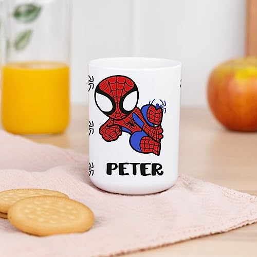 Wanapix | Vaso de Plástico Personalizado para Niños| Vuelta al Colegio/Guardería | Vaso Infantil con Nombre |Plástico Irrompible sin BPA | 330 ml | Spider