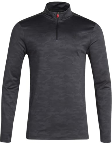 Spyder Herren Active Shirt - Viertelreißverschluss Langarm Performance Pullover - Camo Langarm Workout Top für Männer (S-XL), Gebrannte Holzkohle, Small